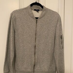 GAP Light Gray Zip-Up Bomber Sweater